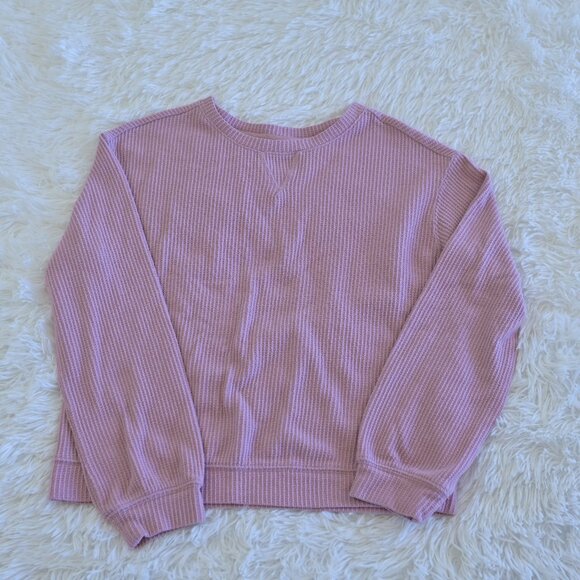 Cat & Jack Girl's Pink Long Sleeve Light Sweater Tee Size 10/12 - Picture 1 of 3